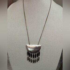 Silver and Black Pendant Necklace